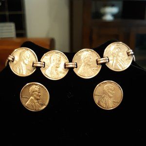 Copper Penny Bracelet And Earrings Real Coin Jewelry
